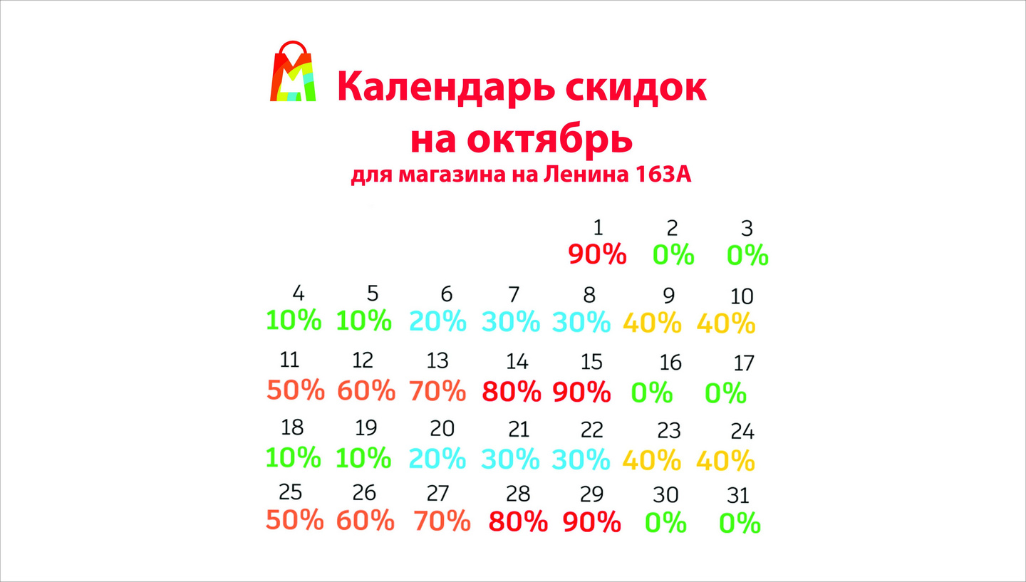 Мегахенд скидки календарь 2023