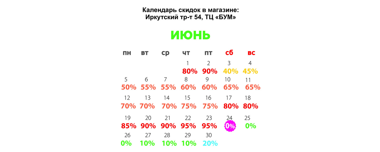 Секонд хенд ярославль скидки календарь